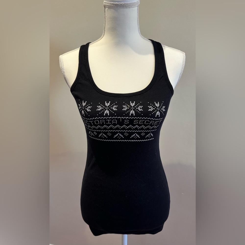 Victoria’s Secret Black Snowflake Tank NWOT
